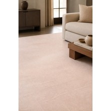 Cinka Home Karan Peluş Halı Bej Yumuşak Kaymaz Tabanlı Yıkanabilir Salon Mutfak Antre Oturma Odası Halısı