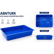 Abnturk 48X33X8CM Mavi Plastik Peynir Leğeni Büyük Boy Peynir Küveti Çok Amaçlı Derin Tepsi