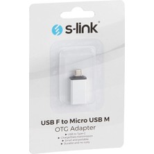 Kazan Hobi S-Link SL-TAOTG25 Gümüş Metal Gövde USB F To Microusb M Otg Çevirici