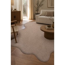 Cinka Home Karan Peluş Post Şeklinde Halı Vizon Kahve Yumuşak Kaymaz Taban Yıkanabilir Modern Salon Antre Oturm