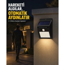 Shoppingfestr Bahçe ve Veranda Için Güneş Paneli ile Otomatik Şarj Olan LED Duvar Lambası Tk
