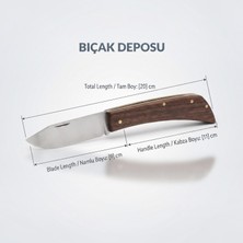 Bıçak Deposu Savcı Ahşap Saplı Çakı - 20 cm Kamp Avcı Çakısı Katlanabilir Cep Çakısı