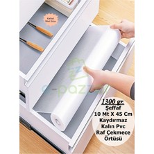 Empressco 10 mt  x 45 cm Şeffaf Kaydırmaz Pvc Buzdolabı Raf Masa Çekmece Ayakkabılık Koruyucu Leke Tutmaz Örtü