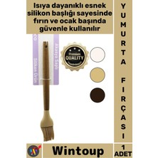 Wintoup #fırça Isıya Dayanıklı Mutfak 27 cm Ahşap Akasya Saplı Yağ Fırçası Renkli Silikon Yumurta Fırçası