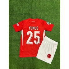 Ozsports Türkiye Euro 2024 Yunus Akgün Iç Saha Çocuk Forması (Kırmızı)