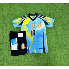 Ozsports Arjantin 2024/25 Yeni Sezon Lionel Messi Özel Konsept Forması 4'lü Set (Blueyellow )