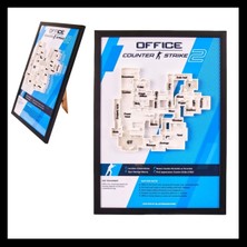 Lineex Counter-Strike 2 Office Haritası 3D Çerçeveli Duvar Tablosu | Cs2 Office Map Oyuncu Odası Dekoru
