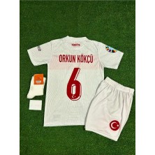 Ozsports Türkiye Euro 2024 Orkun Kökçü Çocuk Forması 4'lü Set (Beyaz)