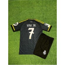 Ozsports Real Madrid 2025/26 Sezonu Vini Jr Deplasman Çocuk Forması (Gri)