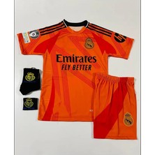 Ozsports Real Madrid 2024/25 Sezonu Vini Jr Deplasman Çocuk Forması 4'lü Set (Armalı) Orange
