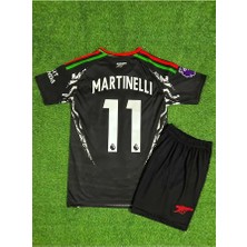 Ozsports Arsenal 2024/25 Yeni Sezon Gabriel Martinelli Deplasman Çocuk Forması 2'li Set (Black)