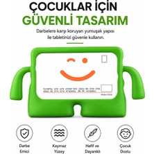 Butam Bilişim Samsung Galaxy Tab A9 Plus Uyumlu Çocuk Tablet Kılıfı Standlı Darbe Emici Eva Silikon Taşıma Saplı Koruyucu Kılıf - Yeşil