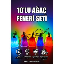 Bms 10 Adet Plastik Ağaç Feneri Seti Duy + Kablo Dahil Pratik Kurulum Bahçe Kafe Teras Dış Mekan Villa Lüx Süs Alaçatı Aydınlatma