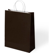 Muka Siyah Büküm Saplı Kraft Çanta 15X20X8 cm Pakette 6 Ad