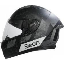 Beon B-507 Full Face Motosiklet Kaskı FF01 Siyah Gri Xlarge