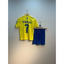 Ozsports All Nassr Ronaldo Sarı Çocuk Futbol Çocuk Forması 2'li Set