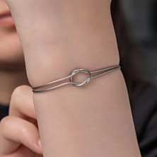 Tienda Elegante Gümüş Aşk Düğüm Kadın Bileklik