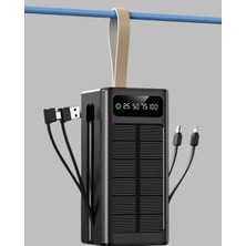 Bezos Güneş Panelli Powerbank LED Işıklı Taşınabilir Şarj Cihazı