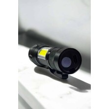 Bezos Şarjlı Metal Zoomlu El Feneri Işıldak LED Işık Taşınabilir El Lambası