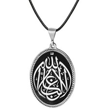 Tienda Elegante Gümüş La Galiba İllallah Yazılı Gümüş Kolye