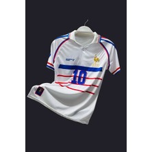 Ozsports Zidane Fransa 98 Finali Nostaljik Retro Yetişkin Forma Beyaz