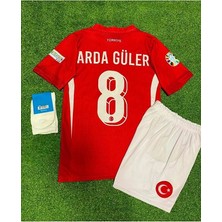 Ozsports Arda Güler Milli Takım Çocuk Forması Kırmızı 4l, Set Forma+Şort+Çorap+Bileklik