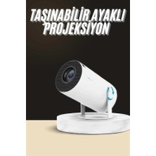 Bezos Ayaklı Projeksiyon Taşınabilir Mini Projektör Sinema Projektörü Android