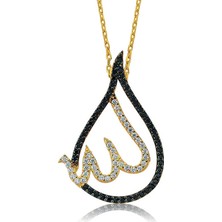 Tienda Elegante Gümüş Allah Yazılı Bayan Kolye