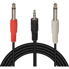 Mabelme Powermaster PM-13934 3.5 mm Stereo Erkek - 2x6.3 mm Mono Erkek Ses Kablosu (5 Metre)