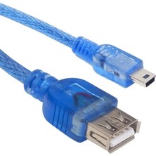 Mabelme Powermaster USB 5 Pin Erkek-Usb Dişi 30 cm Şeffaf Ipod Kablosu