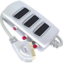 Mabelme Scart Dağıtıcı 3 Lü Silver Butonlu