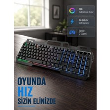 Astraltech Profesyonel Oyuncu Klavye Mouse Seti – Rgb Işıklı, Türkçe Q, Dpı Ayarlı, Dayanıklı Gövde