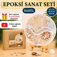 IQ ART by Natalie Epoksi Reçine Seti «SAHİL» – Deniz Temalı Premium Hediye Seti – Video Eğitimli Epoksi Reçine Kiti- Hobi Kiti, Epoksi Başlangıç Seti, Epoksi Sanat Seti