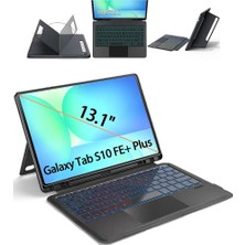Fogy Galaxy Tab S10 Fe Plus 13.1 ile Uyumlu Mag Touchpad Blutooth Işıklı Standlı Türkçe Q Klavyeli Kılıfı