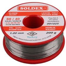 Mabelme Soldex 1.00MM Kalın 200 Gram Kalın Lehim Teli SN60 PB40