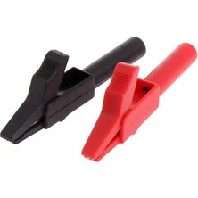 Mabelme IC-243B 4mm Banan Jak Girişli Krokodil Catıı (2li Takım Siyah-Kırmızı)