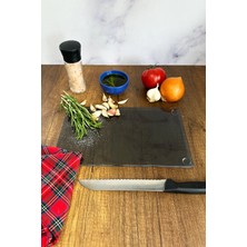 St. Morritz Cam Kesme Tahtası - Cam Kesme Tablası | Füme Cam | 17CM x 29CM