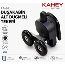 Kahey Siyah Duşa Kabin Tekerleği Alt Cam Teker Krom Plastik Gövdeli Teker Çap 24MM 1 Adet