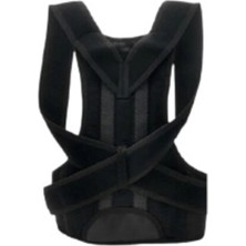 St. Morritz Unisex Siyah Çift Balenli Dik Duruş Kamburluk Önleyici Ortopedik Bel Sırt Omuz Korsesi