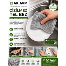 Ak Avm Çizilmez Tel Bez Paslanmaz Bulaşık Temizlik Bezi Çok Amaçlı Mutfak Ovma Bezi