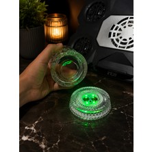 Barut Store Brt 360° Dönen Viski Bardağı ve Rgb LED Işıklı Altlık – Premium Kristal Desenli