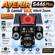 Wificam Avenır S446 Plus 5 Lens 6 Motor 18X Zoom 4g Solar Kamera