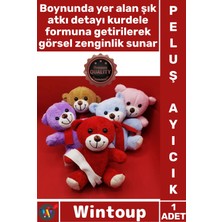 Wintoup #ayıcık Yumuşak Dokulu Kaliteli 23 cm Atkılı Hediye Oyuncak Sevimli Figür Estetik Renkli Peluş Ayıcı