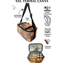 St. Morritz 15 Lt Otantik Desenli Termal Soğutucu Çanta -Sıcak Soğuk Tutan Yalıtımlı Outdoor Kamp Piknik Buzluk