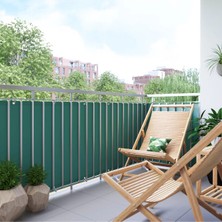 St. Morritz 7.5 Metre x 90 cm  Yeşil Renk Polyester Balkon Demiri Brandası Su Geçirmez 1.sınıf 650G
