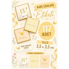 Yeap Office Kişiye Özel Isimli Kare Çikolata Etiketi Yapışkanlı 117 Adet (3,5x3,5 Cm) No:12
