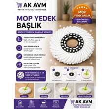 Ak Avm Mikrofiber Yedek Başlık Döner Mop Yedek Paspas Başlığı Zemin Temizlik