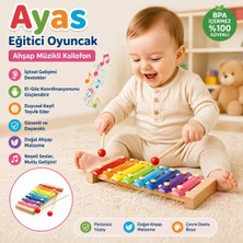 St. Morritz Ksilofon Bebek Ahşap Müzik Aleti 8 Nota 8 Ton 8 Tuşlu Oyuncak Selefon-Ksilefon
