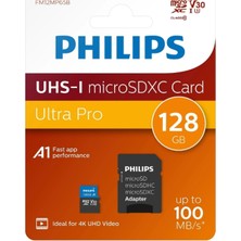 Canarino Phılıps FM12MP65B, 128GB, Sdxc, Uhs-I, V30, CLASS10, Microsd Kart Bellek (Sd Adaptörlü)