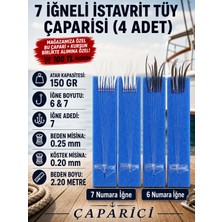 Çaparici 7 Iğneli Istavrit Çaparisi Tüy(4 Adet) 6 Numara Kahve Renk Tüy 7 Numara Beyaz Tüy 0.25 Beden 0.20 Köstek 150 gr Atar Kapasites